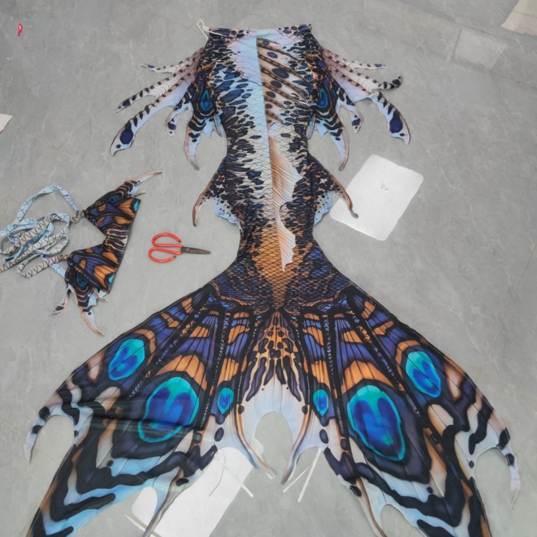Aquarium & Marine Science Center - New Original Multi-Color Mermaid Tail Swimsuit,