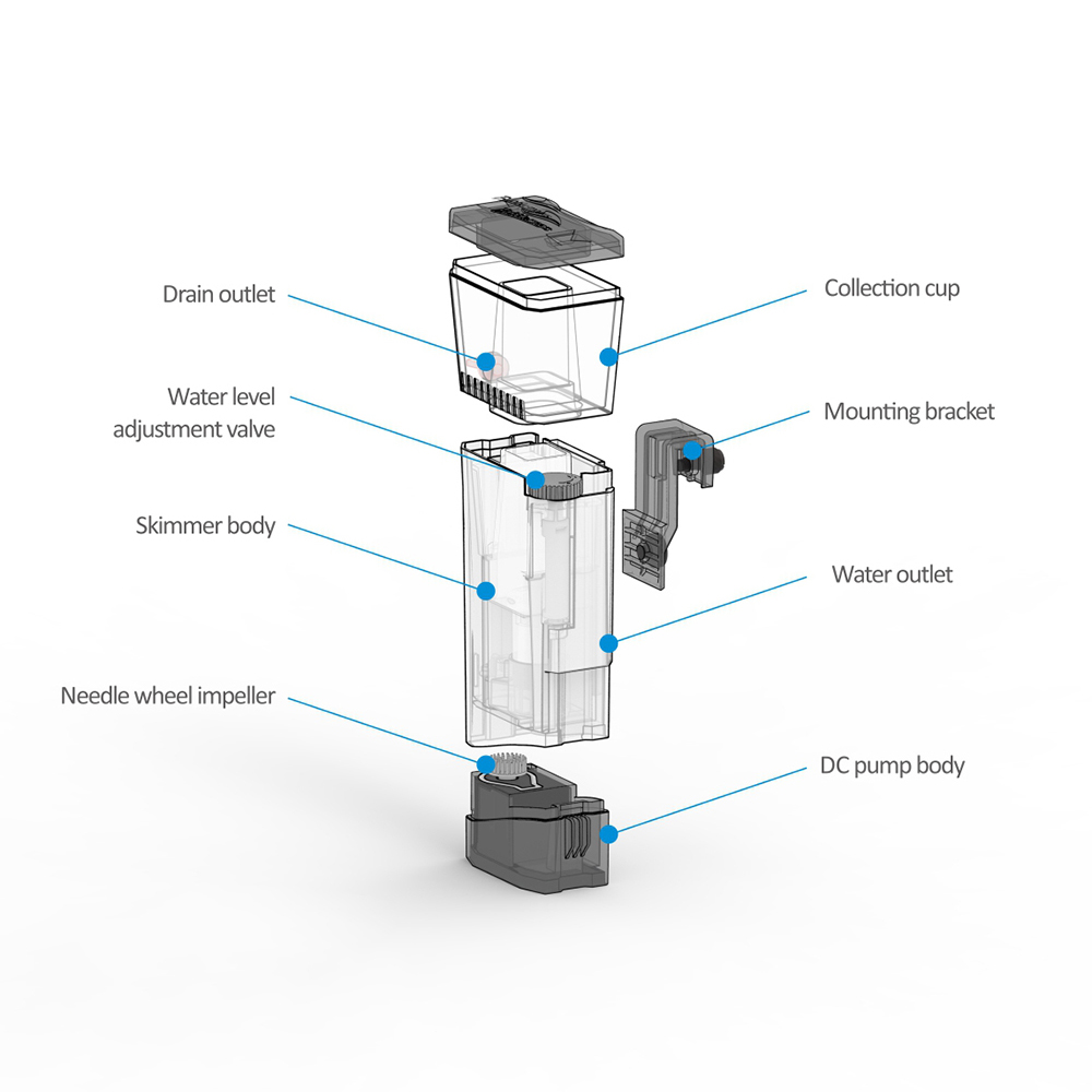 Internal Nano Skimmer Mini Q 1 - огляд і ціна Marine Aquarium Protein Skimmer